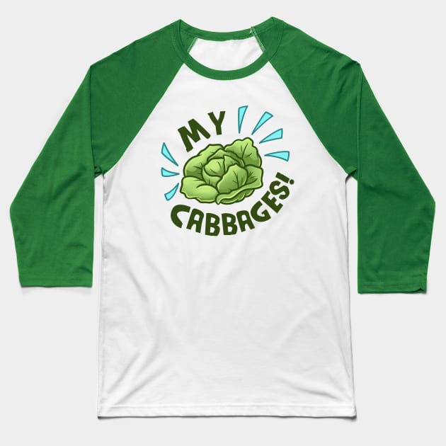 My Cabbages! Baseball T-Shirt by ChristaDoodles